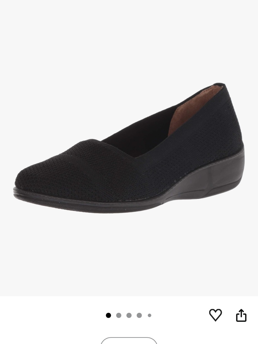 Life Stride Black Knit Slip-On Wedge Shoes